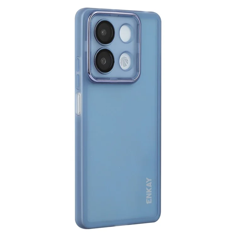 Enkay Hut Prince Für Xiaomi Redmi Note 13r Pro 5G Hülle Matte TPU Telefon Cover Mit Linsenfilm - Blau