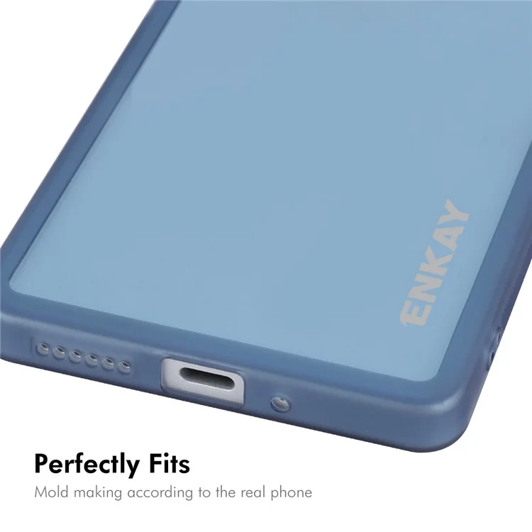 Enkay Hut Prince Für Xiaomi Redmi Note 13r Pro 5G Hülle Matte TPU Telefon Cover Mit Linsenfilm - Blau