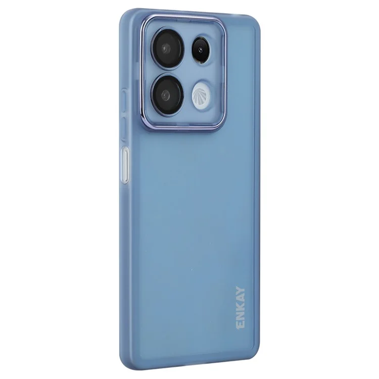 ENKAY HAT Prince Per Xiaomi Poco X6 5G / Nota 13 Pro 5G Case Matte Matte TPU Copertina Con Film Lente - Blu