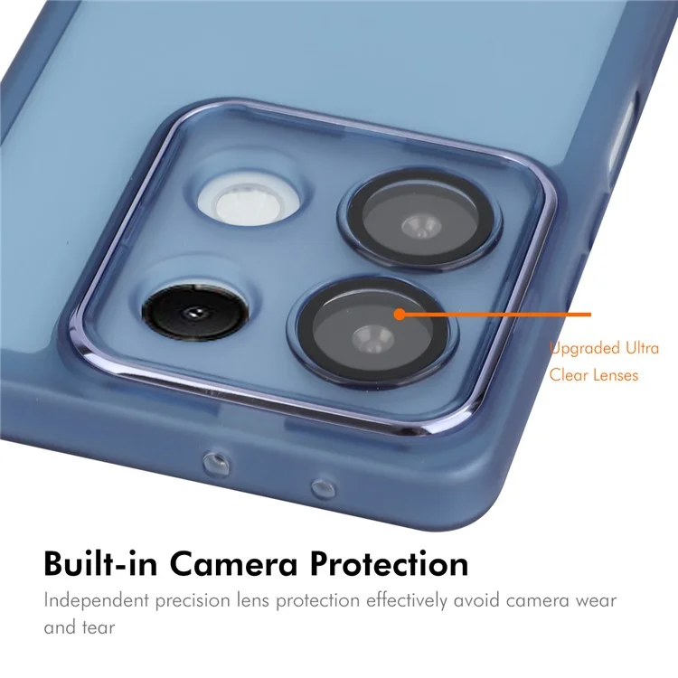 ENKAY HAT Prince Per Xiaomi Poco X6 5G / Nota 13 Pro 5G Case Matte Matte TPU Copertina Con Film Lente - Blu