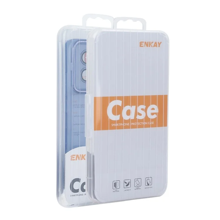ENKAY HAT Prince Per Xiaomi Poco X6 5G / Nota 13 Pro 5G Case Matte Matte TPU Copertina Con Film Lente - Blu
