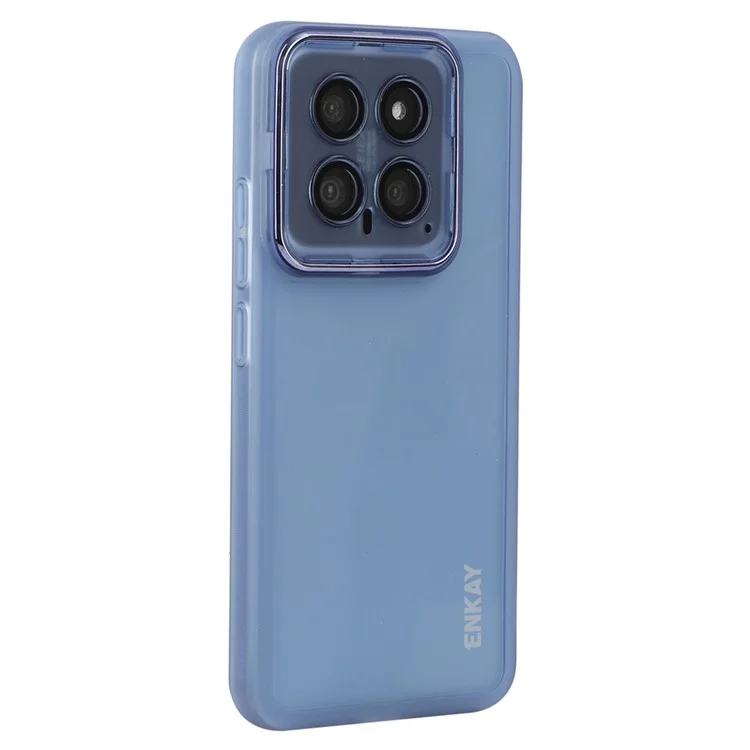 Enkay Hat Prince Para Xiaomi 14 Pro Case Matte TPU Phone Tope With Lens Film - Azul