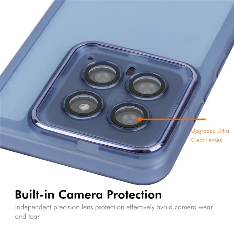 Enkay Hat Prince Para Xiaomi 14 Pro Case Matte TPU Phone Tope With Lens Film - Azul