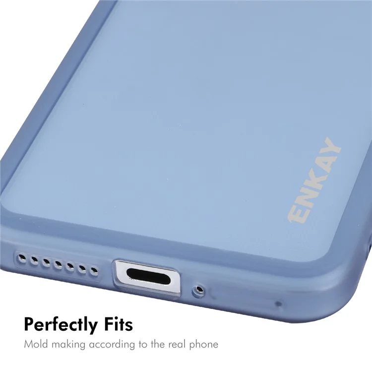 Enkay Hat Prince Para Xiaomi 14 Pro Case Matte TPU Phone Tope With Lens Film - Azul