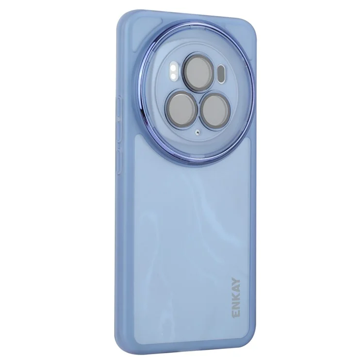 Enkay Hat Prince Pour Honor Magic6 Pro 5G Case TPU Matte TPU Couverture de Téléphone Avec Film D'objectif - Bleu