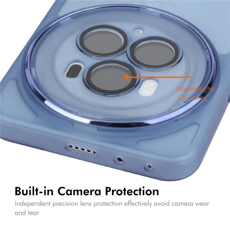 Enkay Hat Prince Pour Honor Magic6 Pro 5G Case TPU Matte TPU Couverture de Téléphone Avec Film D'objectif - Bleu