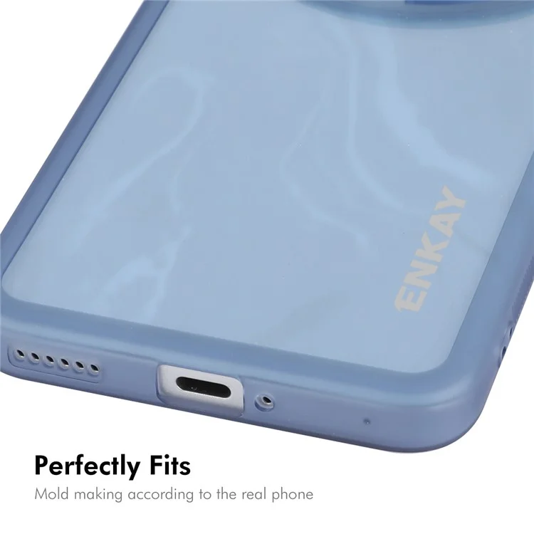 Enkay Hat Prince Pour Honor Magic6 Pro 5G Case TPU Matte TPU Couverture de Téléphone Avec Film D'objectif - Bleu