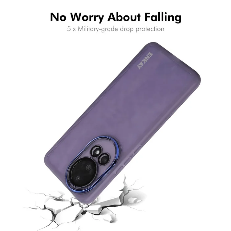 Enkay Hut Prince Für Huawei Nova 12 Pro 5G Case Matte TPU Telefon Cover Mit Linsenfilm - Lila