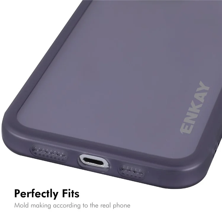 Enkay Hat Prince Para Iphone 14 Pro Case Matte Tpu Tope Portada Con Película de Lentes - Púrpura