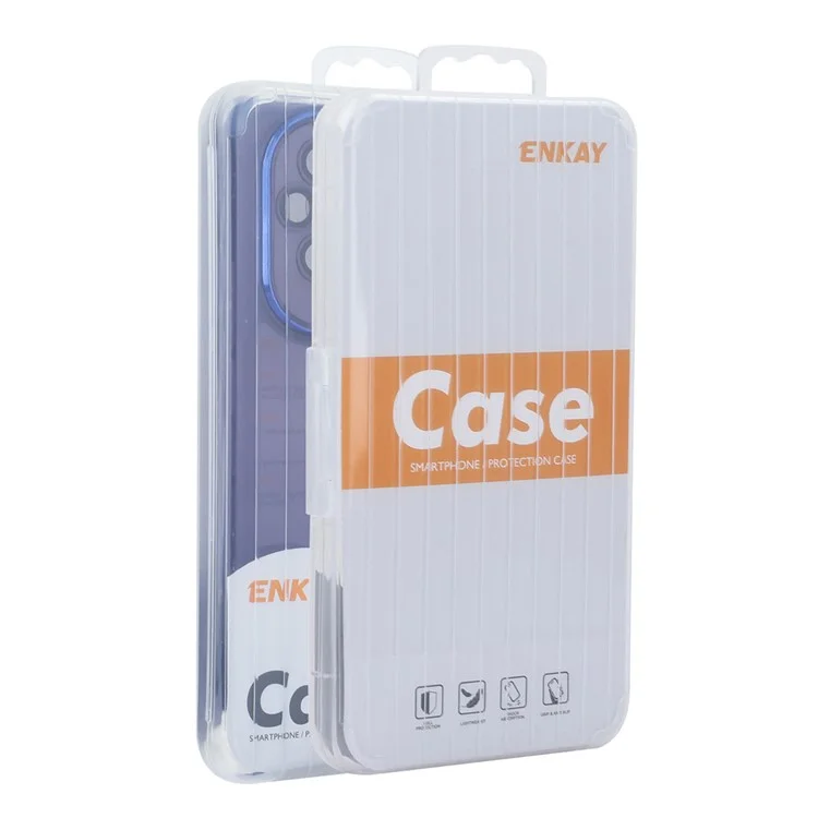 Enkay Hat Prince Para Iphone 14 Pro Case Matte Tpu Tope Portada Con Película de Lentes - Púrpura