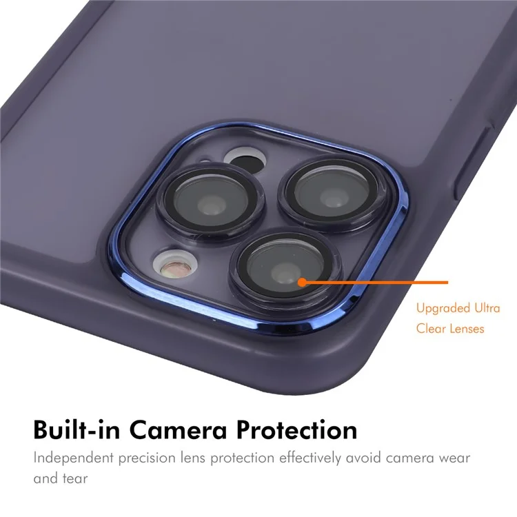 Enkay Hat Prince Para Iphone 14 Pro Max Case Matte TPU Teleportista Con Película de Lente - Púrpura