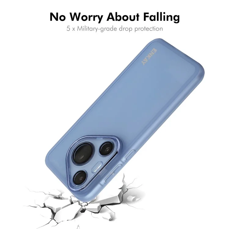 Enkay Hat Prince For Huawei Pura 70 Case Matte Tpu Phone Cope с Объективом - Синий