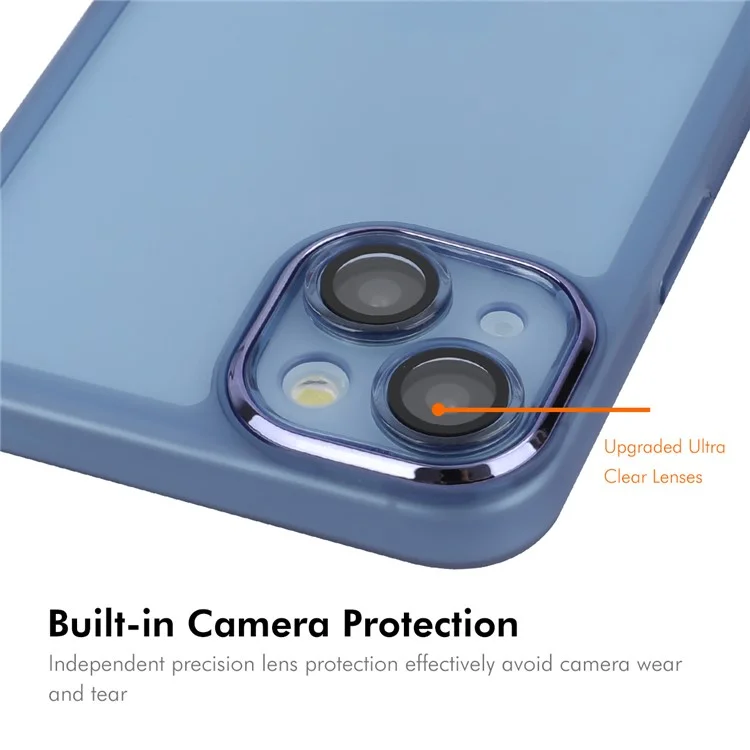Enkay Hat Prince Para Iphone 14 Case Matte Tpu Telepubreada Con Película de Lente - Azul