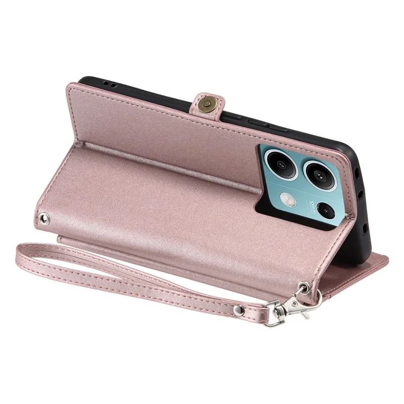 Pour Xiaomi Redmi Note 13 5G Couvernement de Peund Courture Cover Téléphone Avec Stoches - or Rose