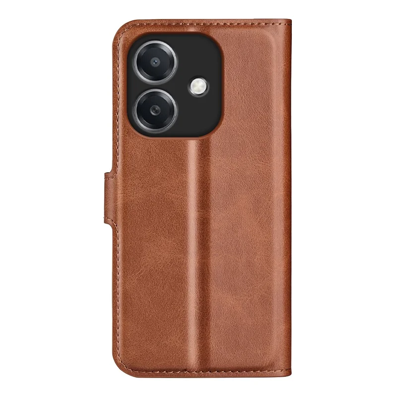 For Oppo A3x 5G / A3x 4G / A3 5G / A3 4G / A60 5G / A40 4G Stand Case Anti-Scratch Calf Texture Leather Phone Cover - Light Brown