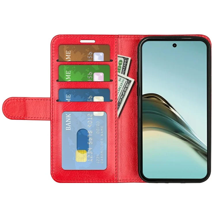 Per Realme 13 Pro 5G Wallet Case Crazy Horse Texture Copertura in Pelle - Rosso