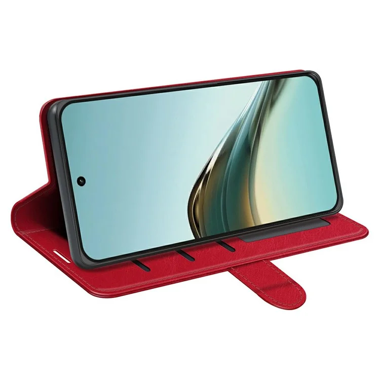 Per Realme 13 Pro 5G Wallet Case Crazy Horse Texture Copertura in Pelle - Rosso