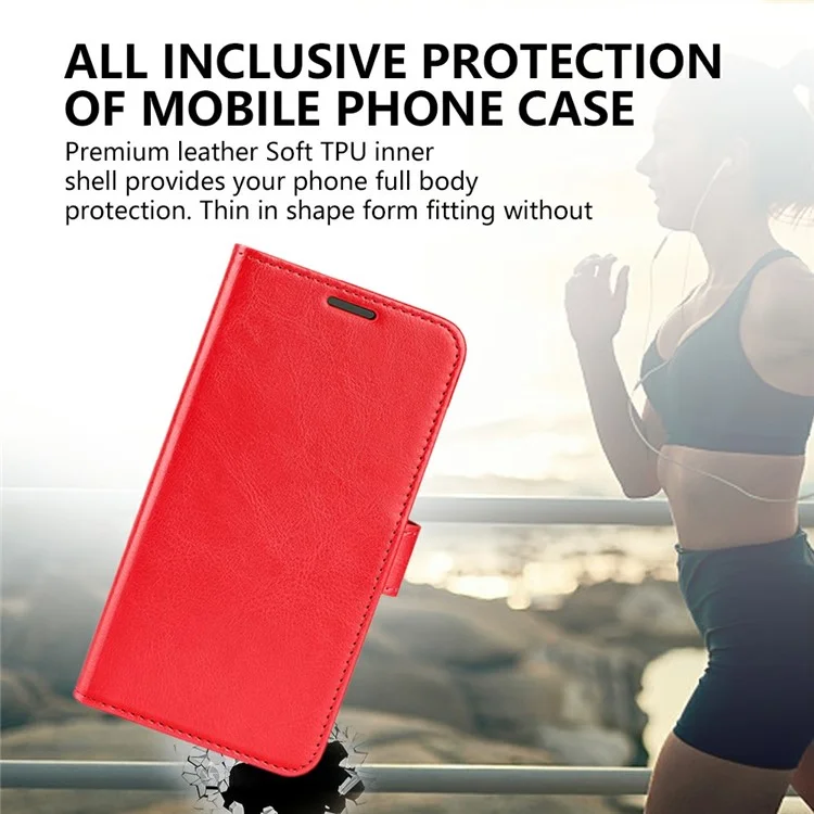 Per Realme 13 Pro 5G Wallet Case Crazy Horse Texture Copertura in Pelle - Rosso