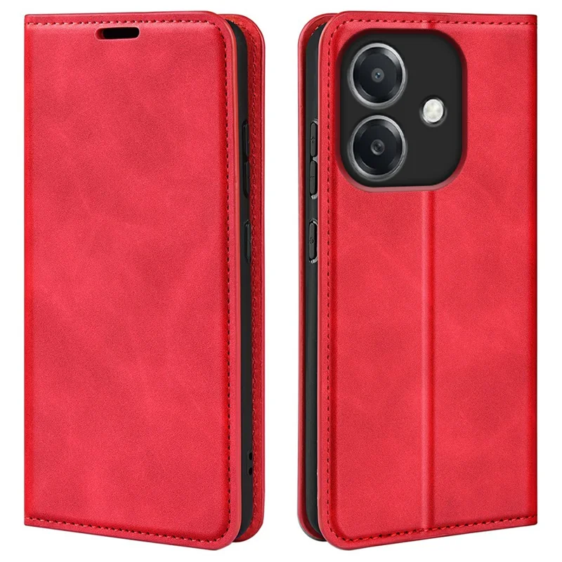 For Oppo A3x 5G / A3x 4G / A3 5G / A3 4G / A60 5G / A40 4G Case Skin-Touch Leather Wallet Phone Cover - Red