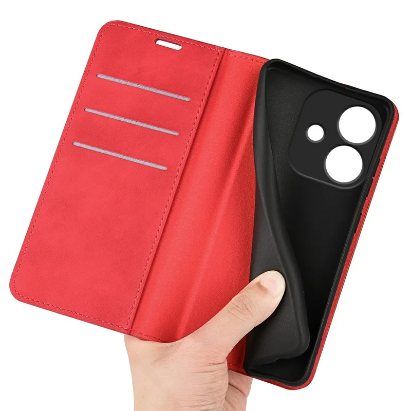 For Oppo A3x 5G / A3x 4G / A3 5G / A3 4G / A60 5G / A40 4G Case Skin-Touch Leather Wallet Phone Cover - Red