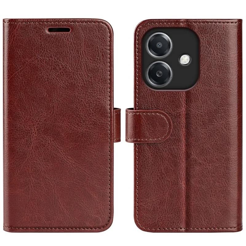 For Oppo A3x 5G / A3x 4G / A3 5G / A3 4G / A60 5G / A40 4G Wallet Case Crazy Horse Texture Stand Leather Phone Cover - Brown