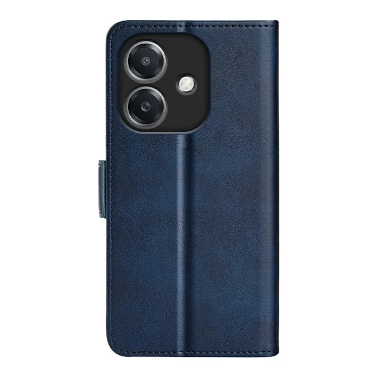 For Oppo A3x 5G / A3x 4G / A3 5G / A3 4G / A60 5G / A40 4G Stand Case Calf Texture Leather Wallet Phone Cover - Blue