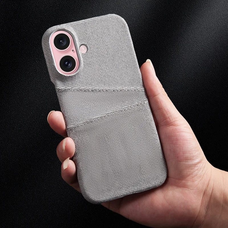 Pour Iphone 16 Plus Case de Boîtier + PC Hard Téléphone Avec Des Emplacements à Double Carte - Gris Clair