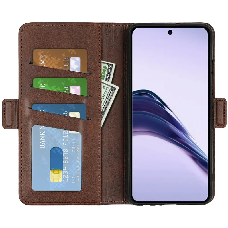 Per Realme 13 Pro 5G Stand Case Case Texture Wardlet Cover Del Portafoglio - Marrone