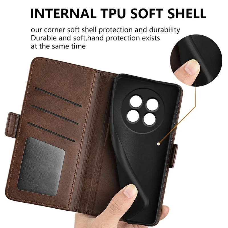 Per Realme 13 Pro 5G Stand Case Case Texture Wardlet Cover Del Portafoglio - Marrone