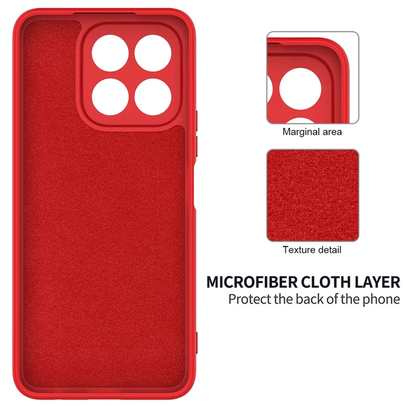 For Honor X6b 4G Case Anti-Drop Liquid Silicone Phone Cover with Strap - Red