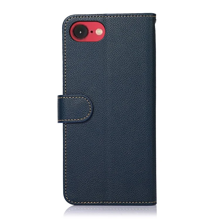 KHAZNEH For iPhone 16e Case RFID Blocking Wallet PU Leather Phone Cover - Blue