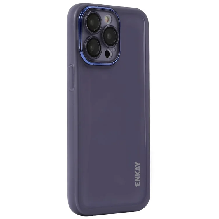 Enkay Hat Prince Pour Iphone 15 Pro Max Case TPU Matte TPU Téléphone Avec Film D'objectif - Violet