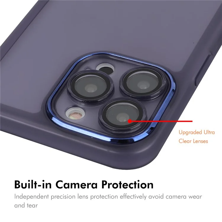 Enkay Hat Prince Pour Iphone 15 Pro Max Case TPU Matte TPU Téléphone Avec Film D'objectif - Violet
