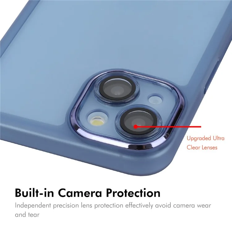 Enkay Hat Prince Para Iphone 15 Plus Case Matte Tpu Telephip Cover With Lens Film - Azul