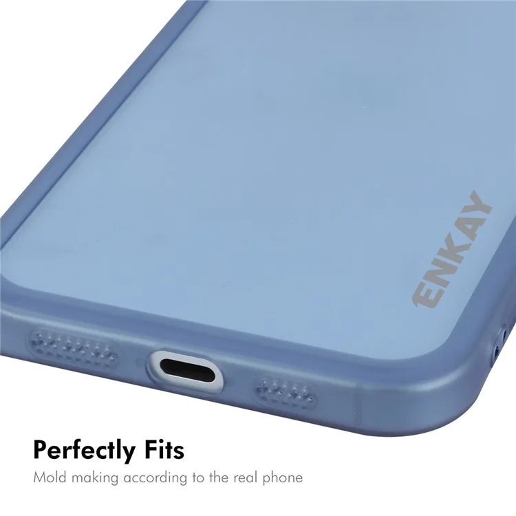 Enkay Hat Prince Para Iphone 15 Plus Case Matte Tpu Telephip Cover With Lens Film - Azul