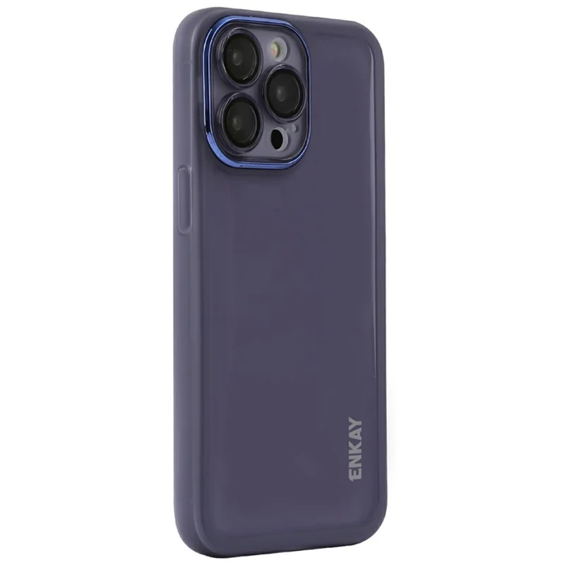 ENKAY HAT Prince Per Iphone 15 Pro Case Matte TPU Cover Con Film di Lenti - Viola