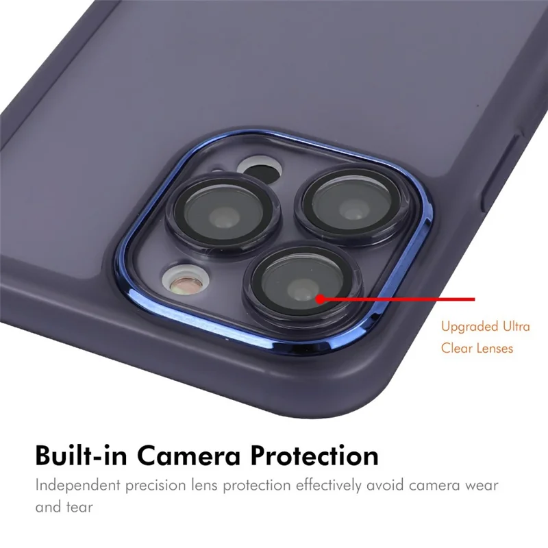 ENKAY HAT Prince Per Iphone 15 Pro Case Matte TPU Cover Con Film di Lenti - Viola