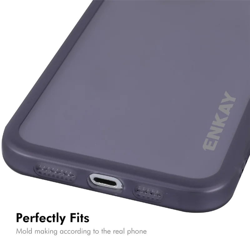 ENKAY HAT Prince Per Iphone 15 Pro Case Matte TPU Cover Con Film di Lenti - Viola
