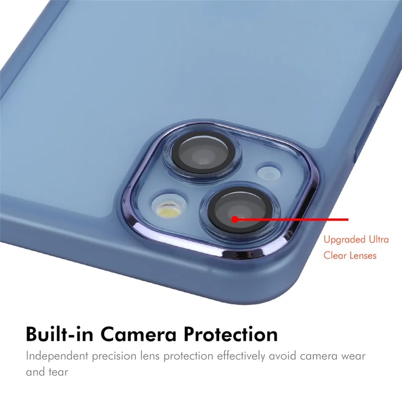 Enkay Hat Prince Pour Iphone 15 Case TPU Matte TPU Couverture Avec Film D'objectif - Bleu