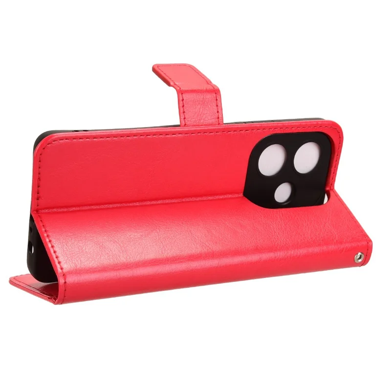 For Oppo A3 4G /  A3 5G / A3x 4G / A3x 5G / A40M 4G / A40 4G / A3i 5G / A60 5G Case Crazy Horse Texture PU Leather Phone Wallet Cover - Red