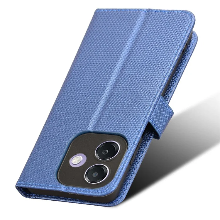 Für Oppo A3 4g / A3 5g / A3x 4G / A3x 5G Hülle PU Leder Diamant Textur Brieftasche Telefonabdeckung - Blau