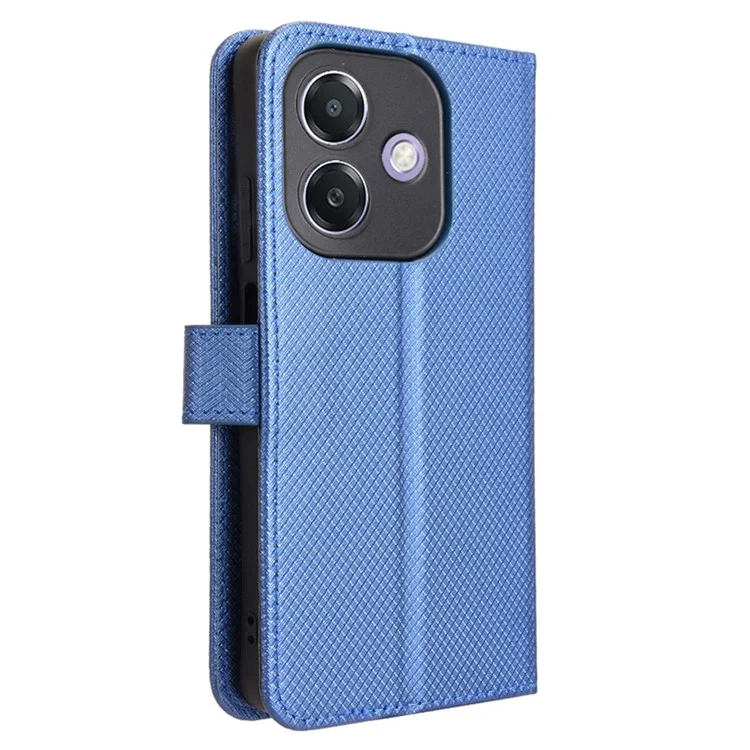 Für Oppo A3 4g / A3 5g / A3x 4G / A3x 5G Hülle PU Leder Diamant Textur Brieftasche Telefonabdeckung - Blau
