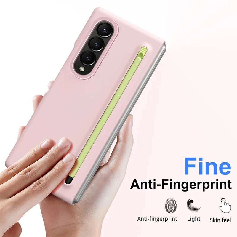 Pour Samsung Galaxy Z Fold3 5G Couverture de Téléphone Hard PC Avec Stylet - Rose