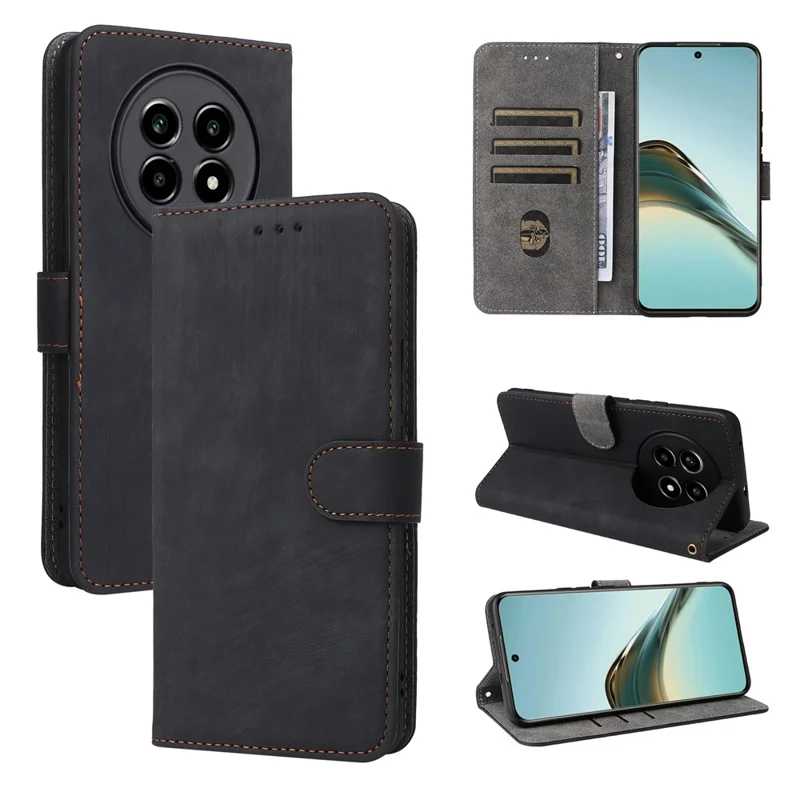 Per Realme 13 Pro+ 5G / 13 Pro 5G Wallet Case RFID Bloccante PU Copertura Pecola Puast - Nero