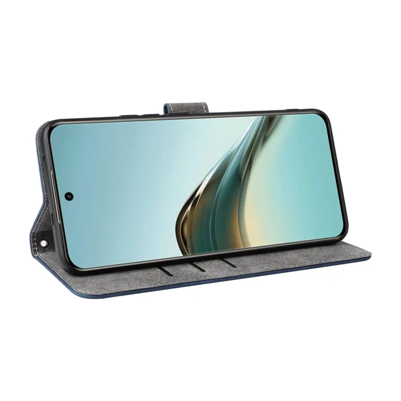 جراب محفظة لهاتف Realme 14 Pro Lite 5G / 13 Pro 5G (عالمي) / 13 Pro+ 5G (عالمي) مع حماية من RFID وغطاء من جلد PU مع حامل عرض - أزرق