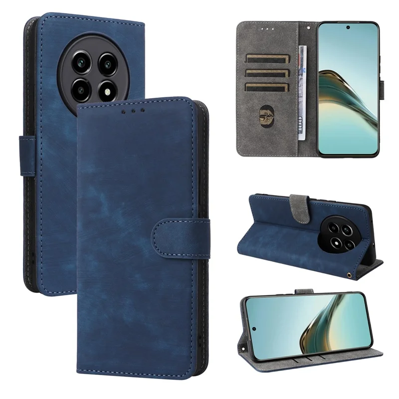 جراب محفظة لهاتف Realme 14 Pro Lite 5G / 13 Pro 5G (عالمي) / 13 Pro+ 5G (عالمي) مع حماية من RFID وغطاء من جلد PU مع حامل عرض - أزرق