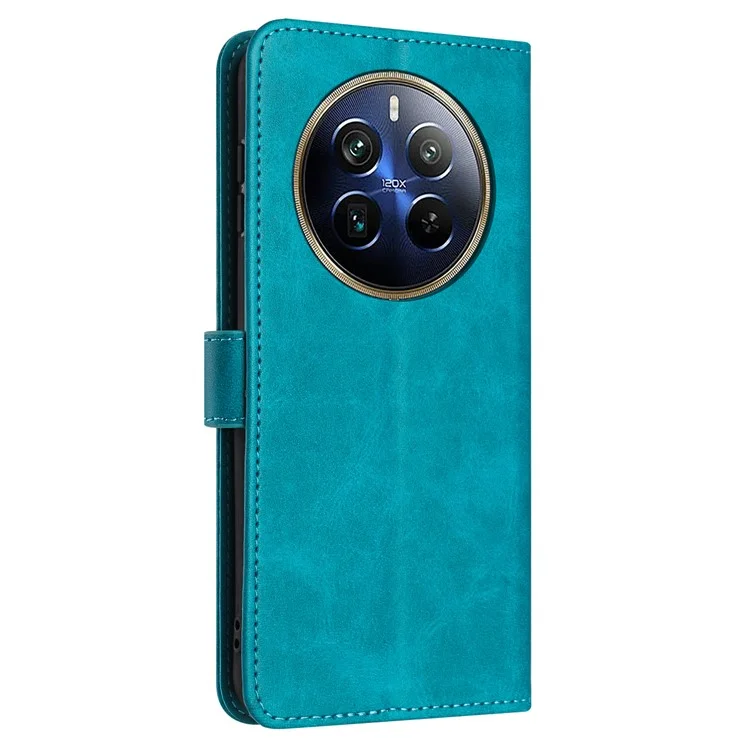 For Realme Narzo 70 5G / Narzo 70 Pro 5G / P1 5G / 12 4G / 12+ 5G Case Flip Stand PU Leather Wallet Phone Cover Calf Texture - Green
