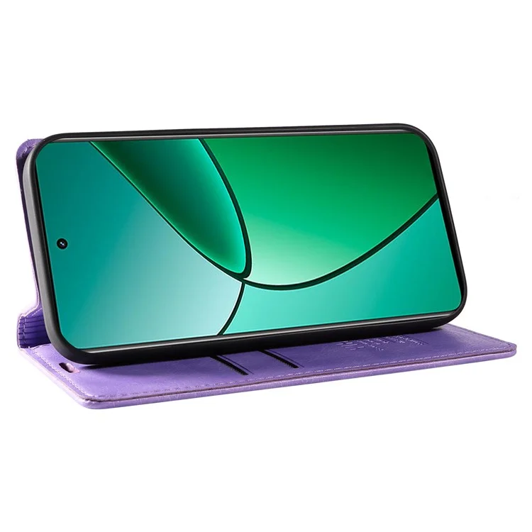Yikatu YK-006 Para Realme Narzo 70 5G / Narzo 70 Pro 5G / P1 5G / 12 4G / 12+ 5 g Case Willet Litchi Grain Cuero Cover - Púrpura