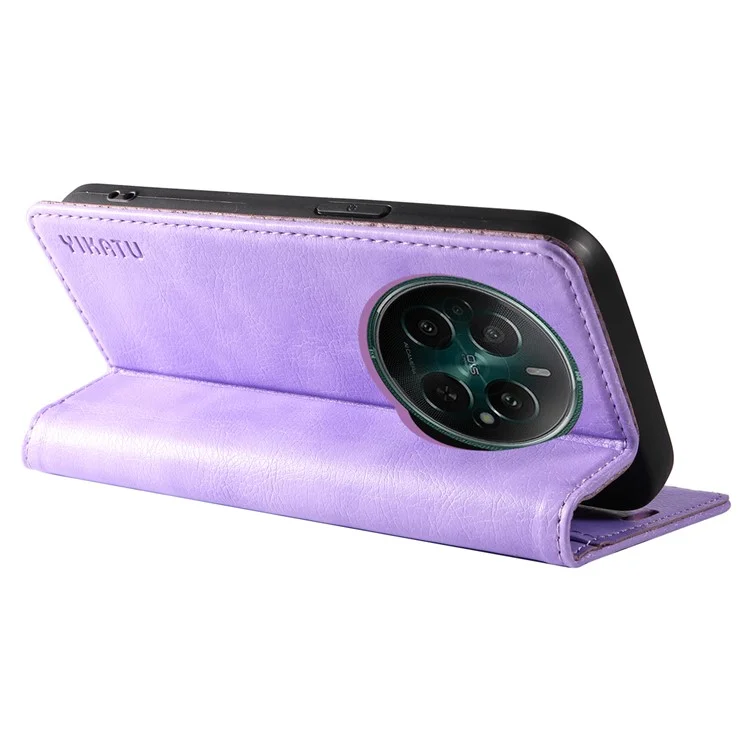 Yikatu YK-006 Para Realme Narzo 70 5G / Narzo 70 Pro 5G / P1 5G / 12 4G / 12+ 5 g Case Willet Litchi Grain Cuero Cover - Púrpura