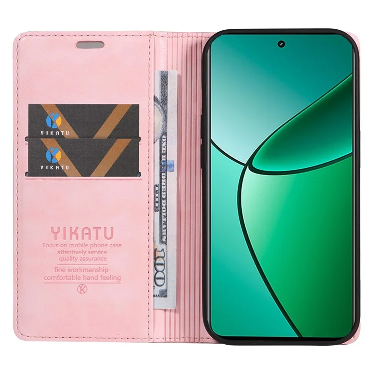 Yikatu YK-006 Pour Realme Narzo 70 5G / Narzo 70 Pro 5G / P1 5G / 12 4G / Couverture de Téléphone en Cuir en Cuir à Grains Litchi - Rose